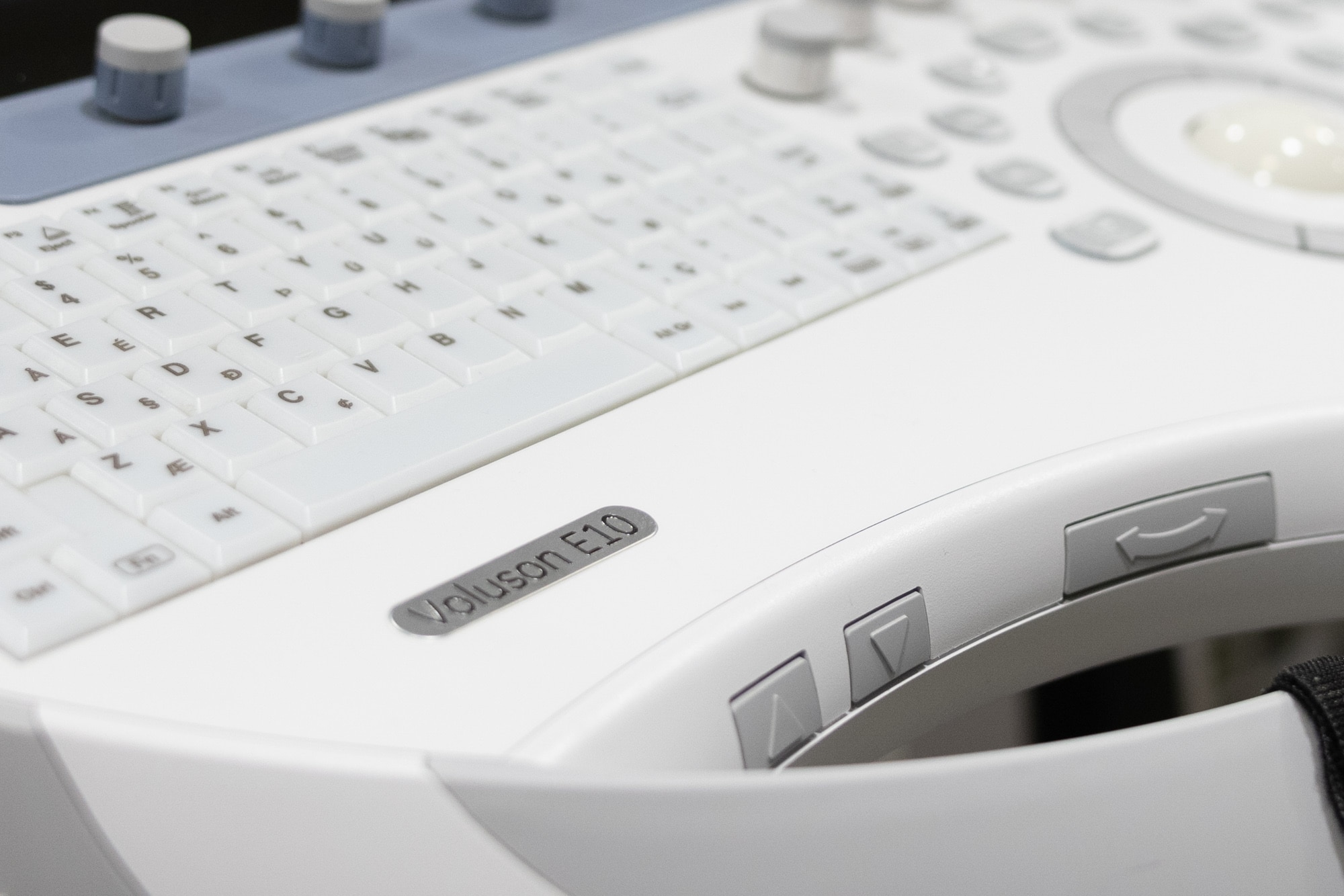GE Voluson E10 Keyboard User Interface Close-up View