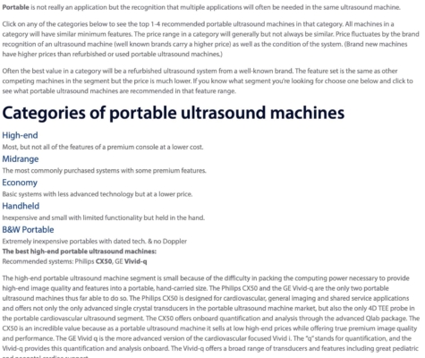 Ultrasound Buyer's Guides: Refurbished Ultrasound Machines