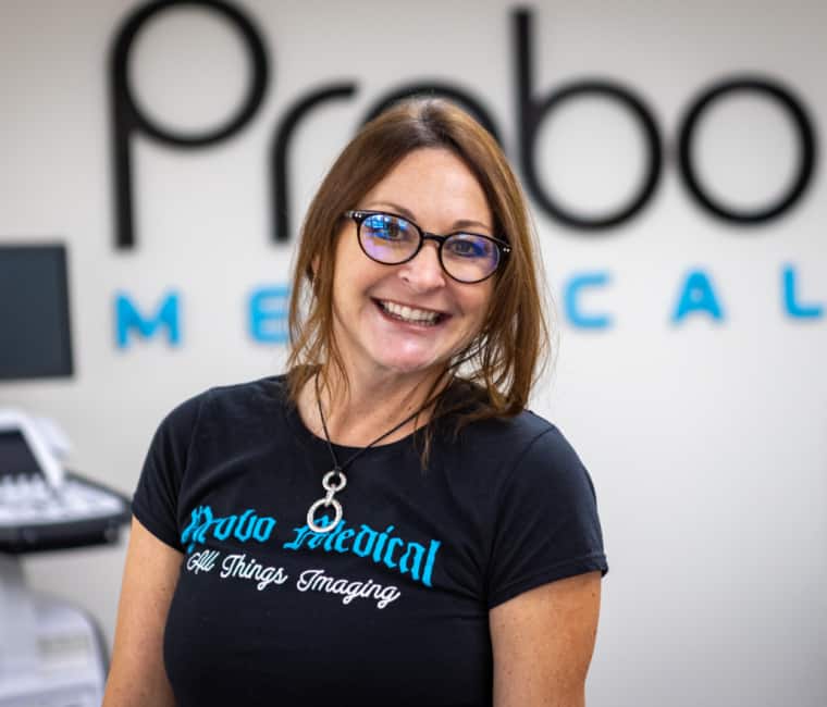 Probo Medical Employee April Smiling in office