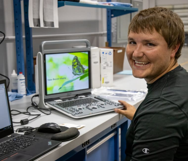 Ultrasound Rental Technician at Work